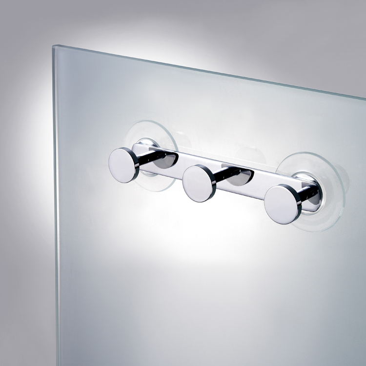 Bathroom Hook, Windisch 85052-CR, Triple Suction Pad Hook in Chrome