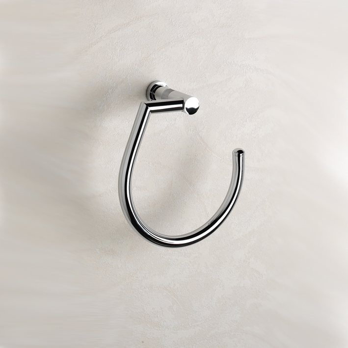 Windisch 85340D-CR Contemporary Brass Towel Ring