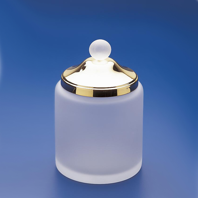 Windisch 88114MD-O Frosted Crystal Glass Cotton Balls Jar
