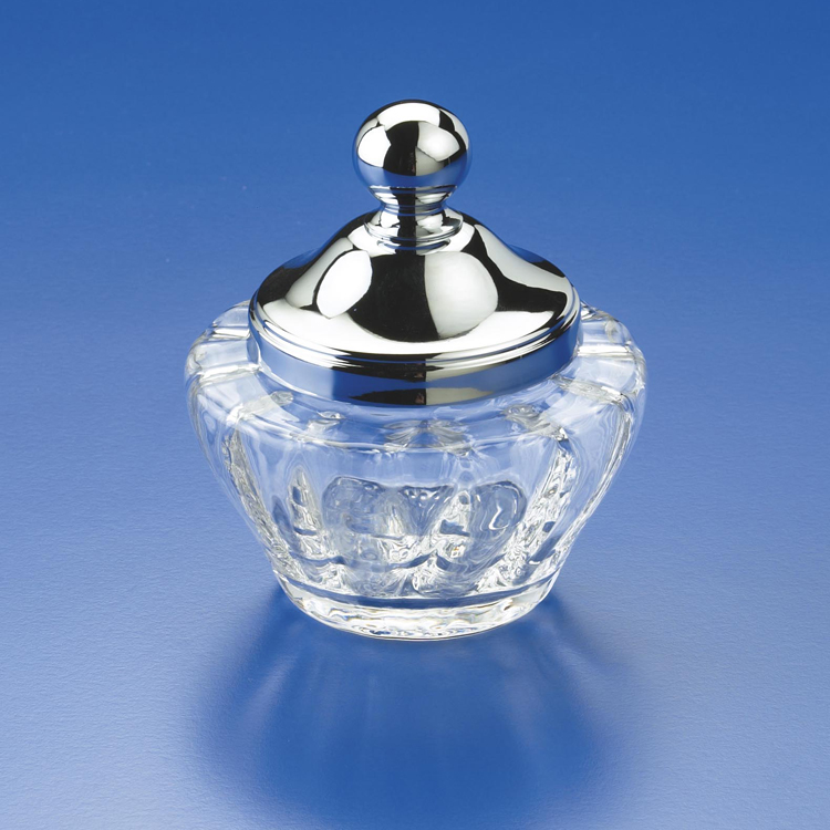 Bathroom Jar, Windisch 88116D-CR, Clear Crystal Glass Cotton Ball Jar