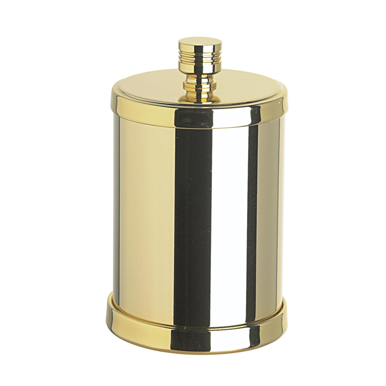 Bathroom Jar, Windisch 88404-CR, Brass Cotton Swab Jar