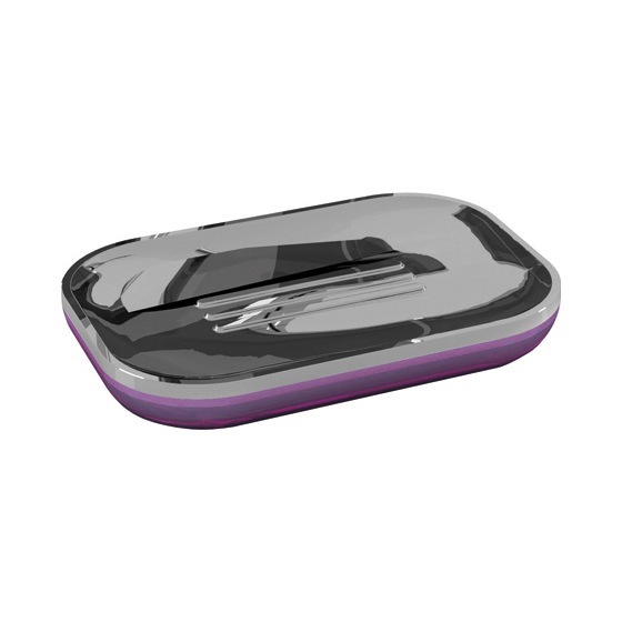 Gedy 1451-32 Lilac and Chrome Rectangle Soap Dish