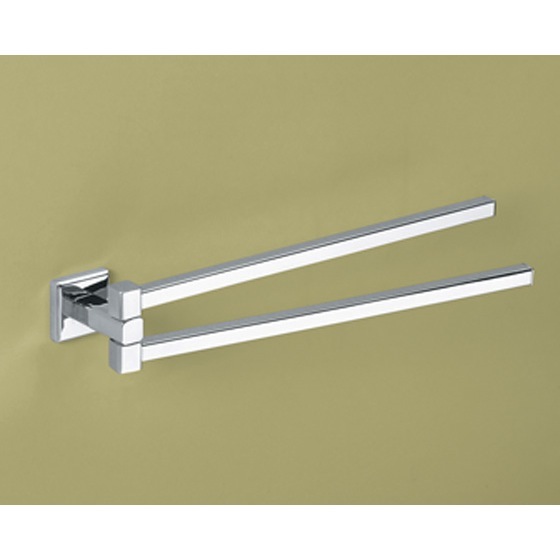 Double Swivel Towel Bar, 14 Inch, Polished Chrome