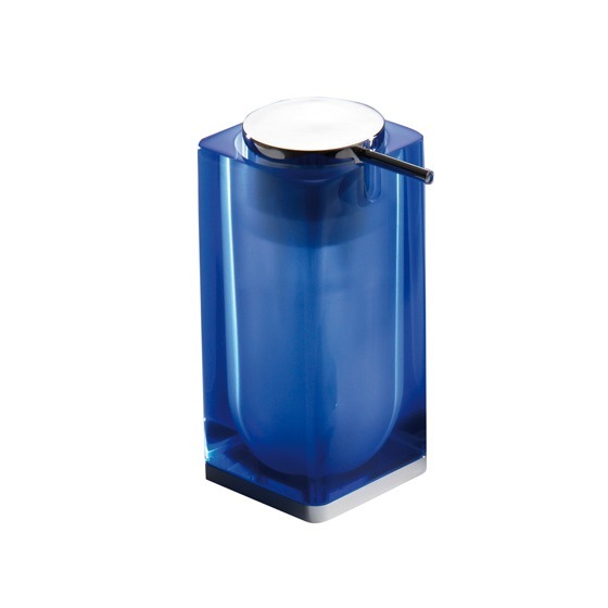 Soap Dispenser, Gedy 7381-05, Blue Square Counter Soap Dispenser