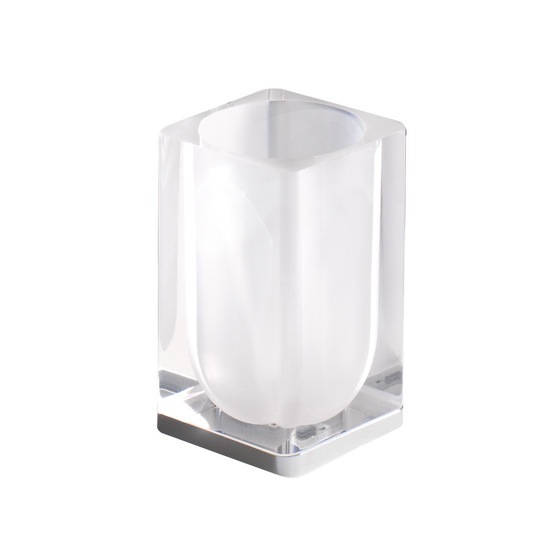 Toothbrush Holder, Gedy 7398-00, Transparent Square Toothbrush Holder