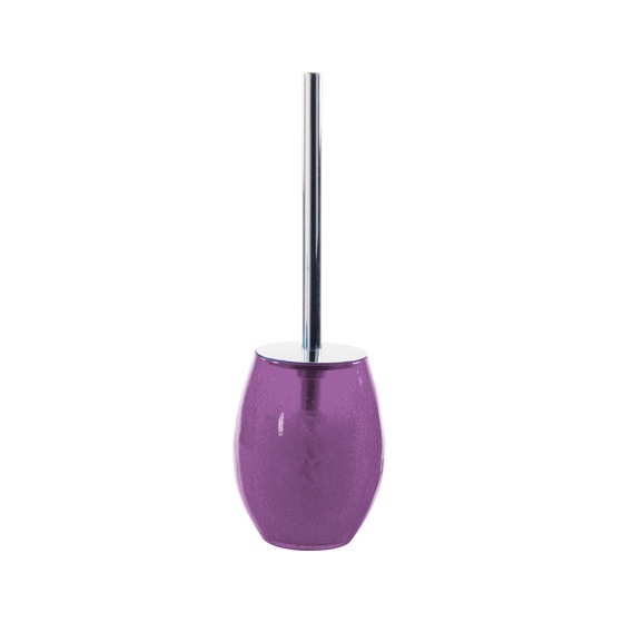 Gedy GI33-70 Toilet Brush Holder, Round, Purple, Crackled Glass