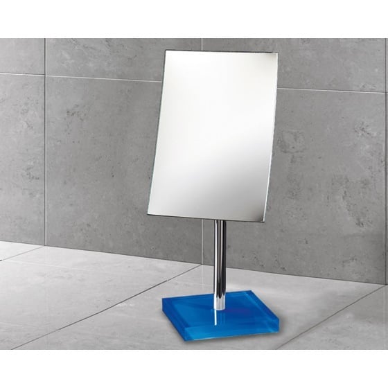Gedy RA2018-05 Square Magnifying Mirror with Blue Base