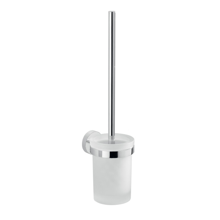 Gedy 2333-03-13 Toilet Brush Holder, Frosted Glass, Wall Mount