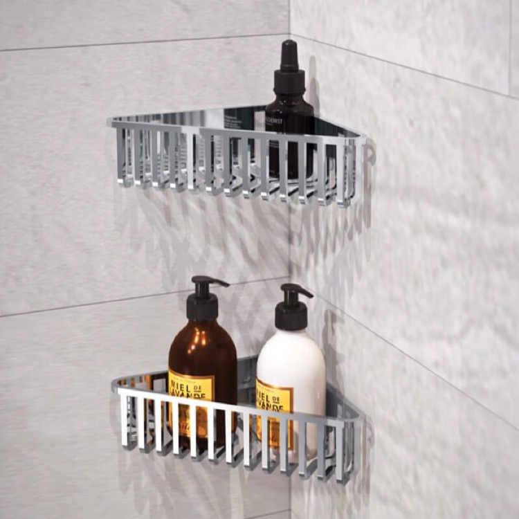 Gedy 2478B-13 Set of Chrome Corner Shower Baskets