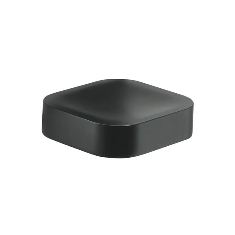 Modern Round/Square MATTE BLACK Wall Mount Soap Holder Soap Dish Tray 