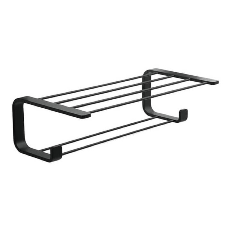 Gedy 3235-14 Modern Matte Black Towel Rack