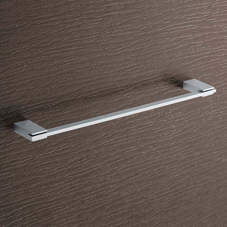 Gedy 3821-45-13 Towel Bar, Square, 18 Inch, Polished Chrome