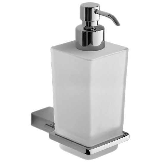 Soap Dispenser, Gedy 3881-13, Wall Mounted Square Frosted Glass Soap Dispenser
