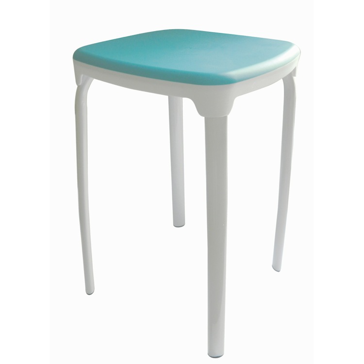 Gedy 5172-02 Solid White Rounded Square Stool