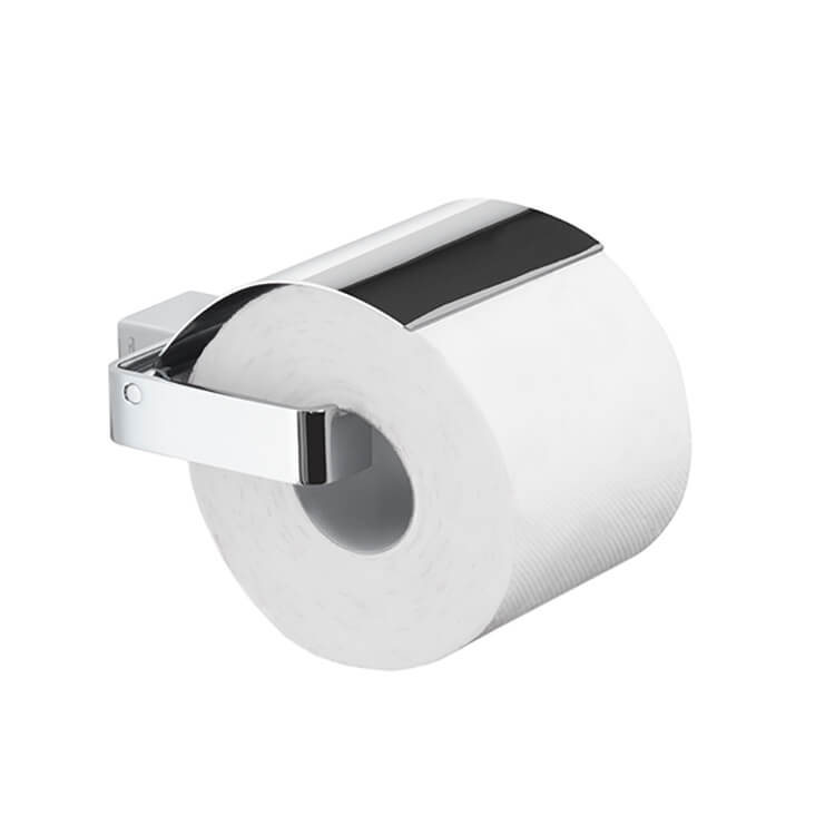 Toilet Paper Holder, Gedy 5425-13, Square Polished Chrome Toilet Roll Holder With Cover