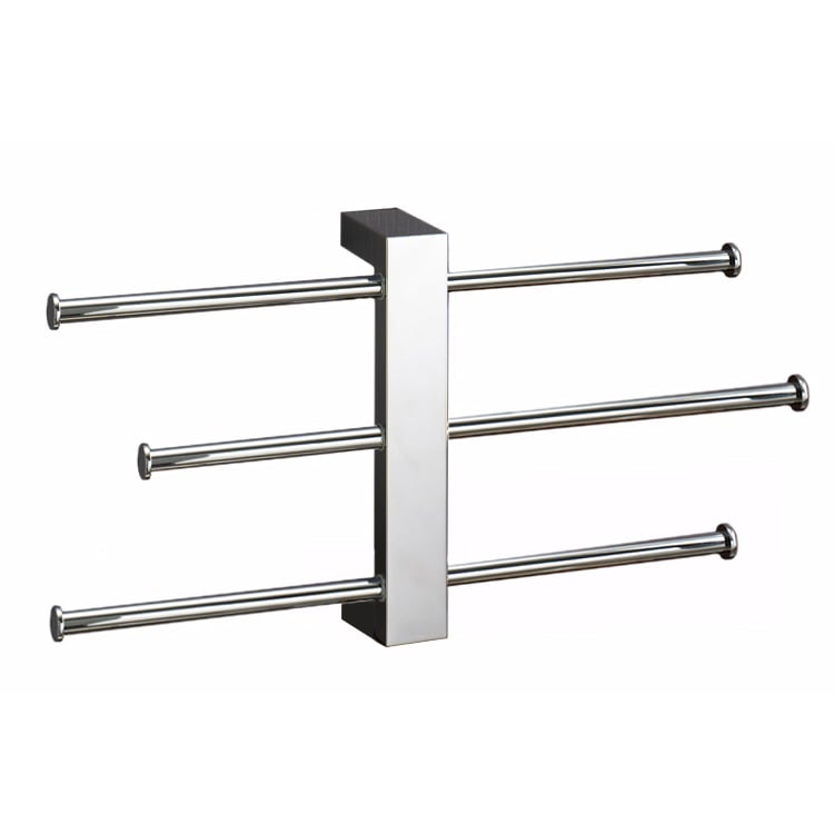 Polished Chrome Wall Mounted Towel Rack With 3 16 Inch Sliding Rails