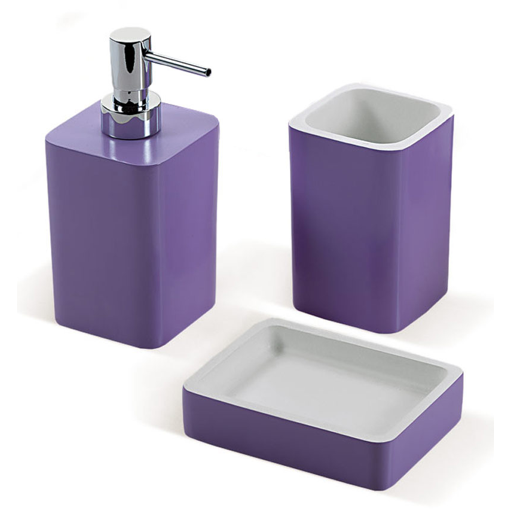Gedy ARI200-79 Lilac Accessory Set Made of Thermoplastic Resins
