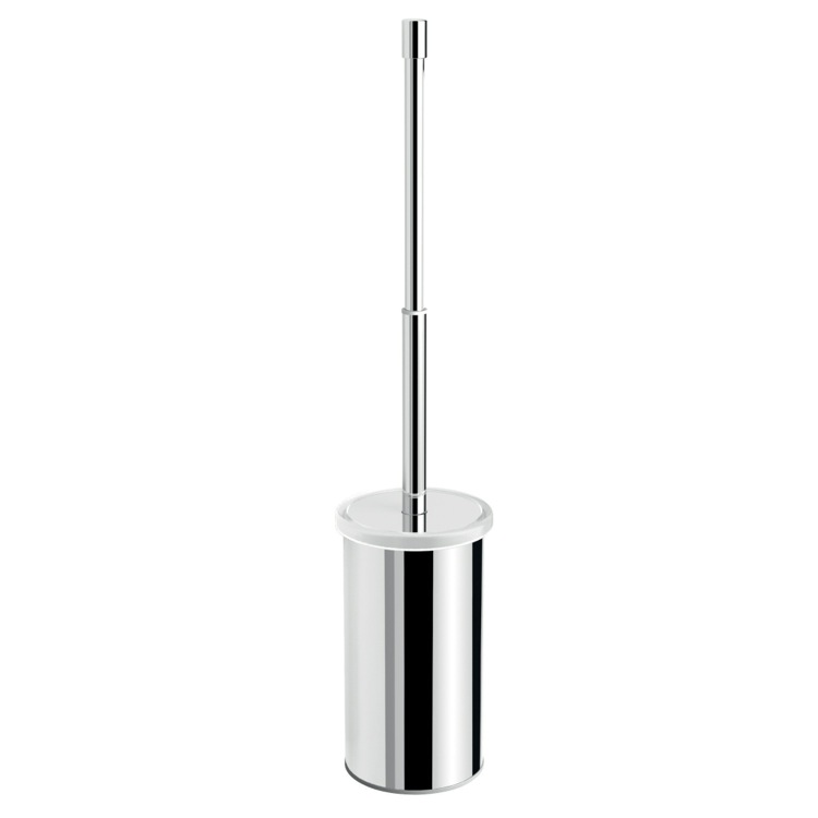 Toilet Brush, Gedy A233-13, Free Standing Chrome Toilet Brush Holder with Telescopic Handle