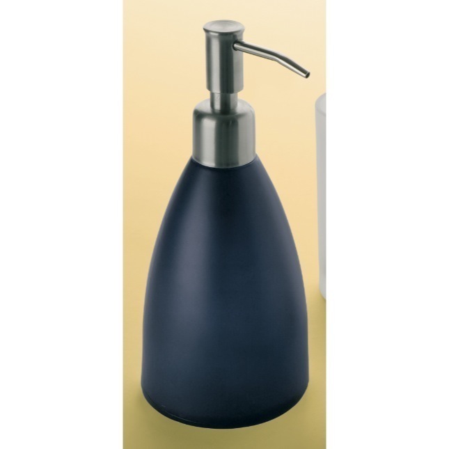 Round Blue Frosted Glass Soap Dispenser