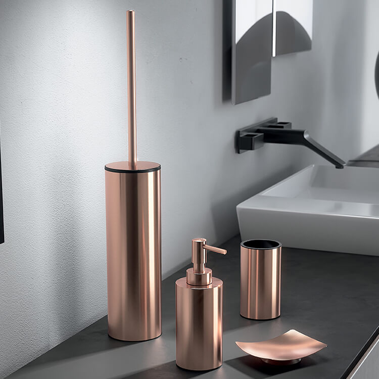 Gedy EE100-15 By Nameek's Elettra Rose Gold Four Piece Bathroom Accessory Set - TheBathOutlet