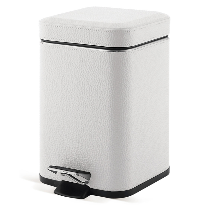 Gedy 2209 02 By Nameek S Argenta Square White Faux Leather Waste Square White Faux Leather Waste Bin With Pedal