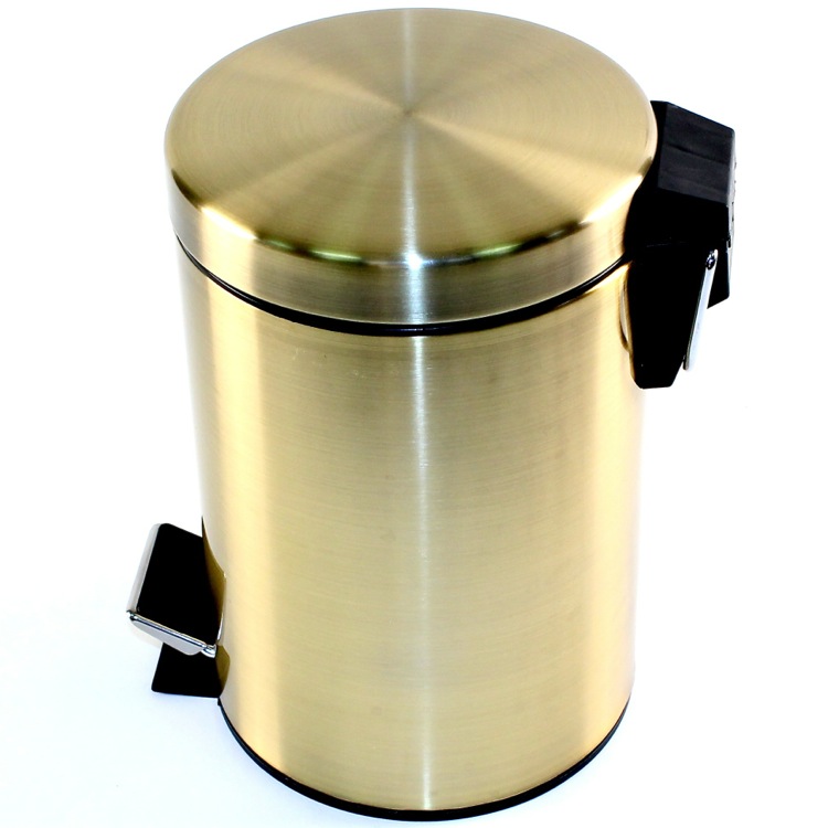 Gedy 2609 44 By Nameek S Argenta Round Polished Bronze Waste Bin Round Polished Bronze Waste Bin With Pedal