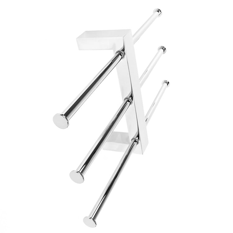 Polished Chrome Wall Mounted Towel Rack With 3 16 Inch Sliding Rails