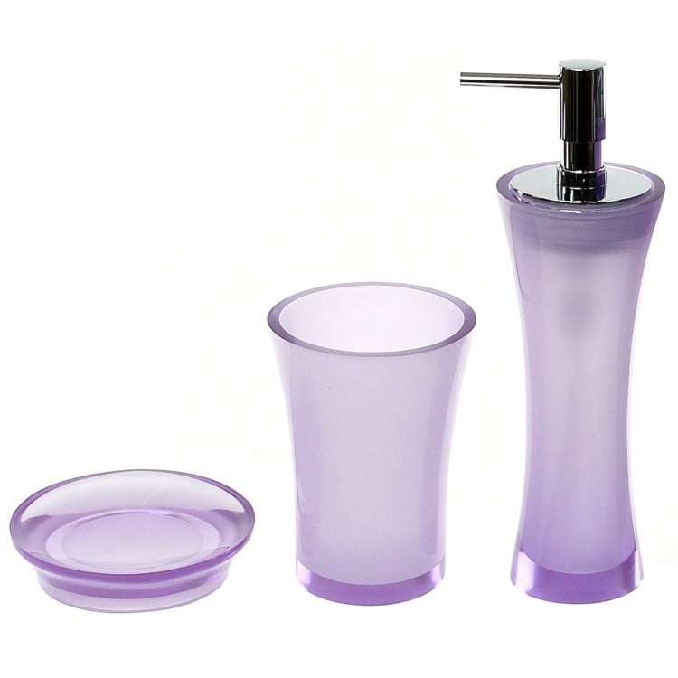 Gedy By Nameek's Aucuba Purple Piece Bathroom Accessory Set -