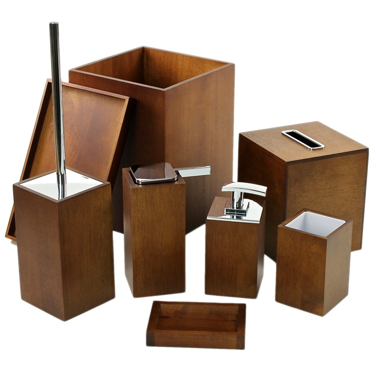 Gedy Pa8001 31 By Nameek S Papiro Wooden 8 Piece Brown Bathroom Bathroom Accessory Set Gedy Pa8001 31 Wooden 8 Piece Brown
