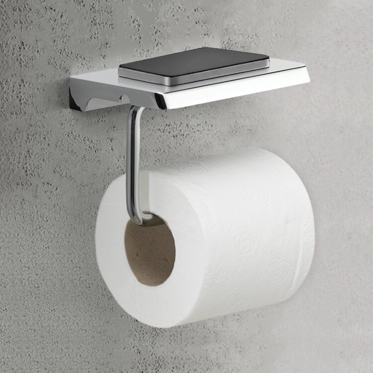 Gedy 7825-13 Toilet Paper Holder with Cover Chrome 0.66 L x 5.6 W