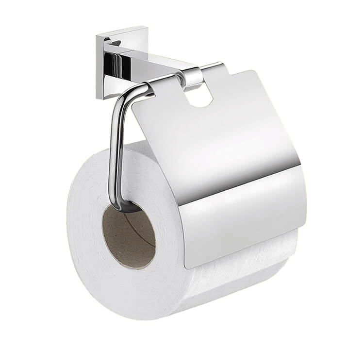 Toilet Paper Holder, Gedy 2825-13, Chrome Wall Mounted Toilet Paper Holder with Cover