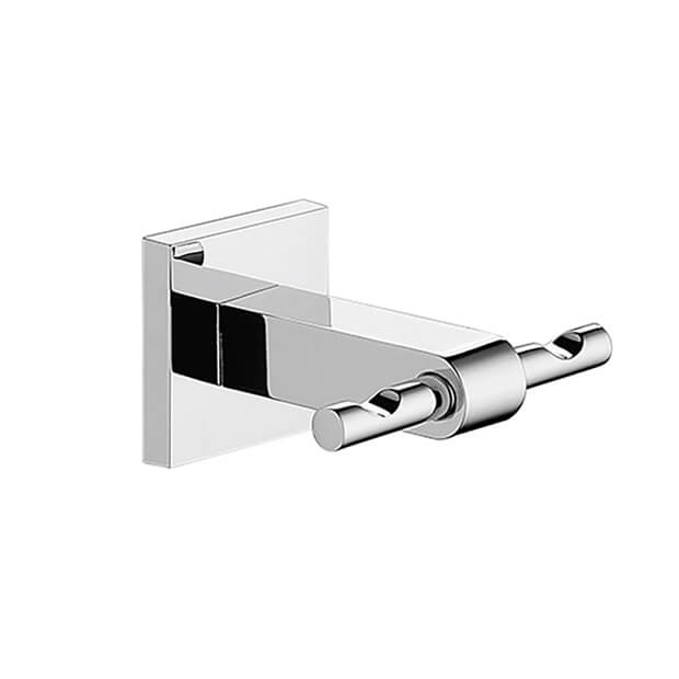 Gedy 2826-13 Double Hook, Wall Mounted, Chromed, Double, Robe or Towel
