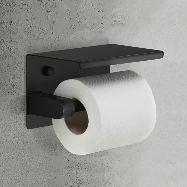 Modern Toilet Paper Holder, Free Standing Toilet Paper Stand With Shelf,  Metal Toilet Paper Roll Holder 