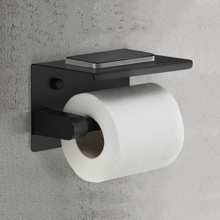 Nameeks Malta Contemporary Toilet Paper Holder in Matte Black