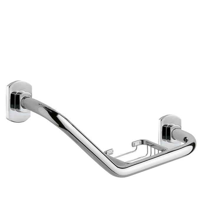 Gedy 5412-13 By Nameek's Lounge Wall Mounted Square Chrome Wire Soap Holder  - TheBathOutlet