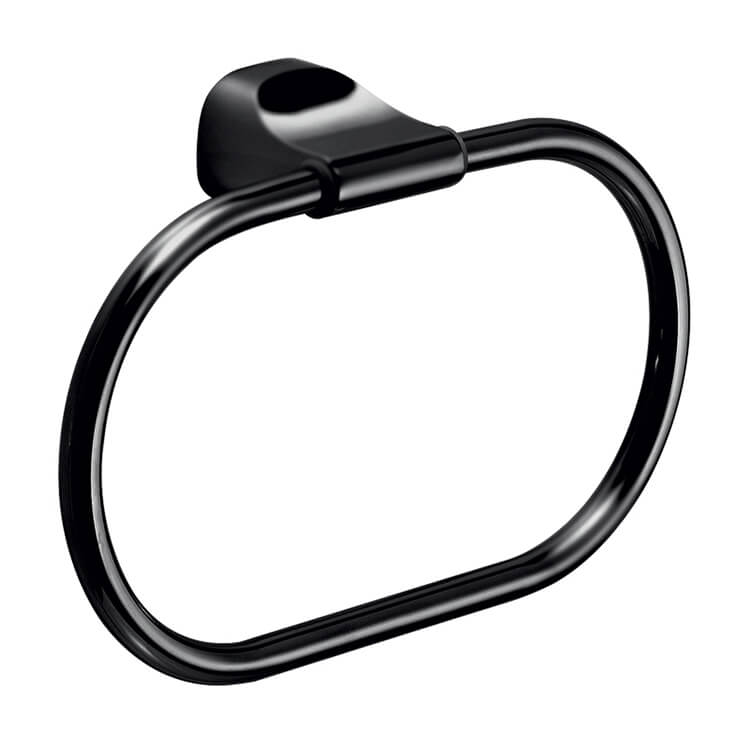 Gedy ST70-14 Modern Round Matte Black Towel Ring