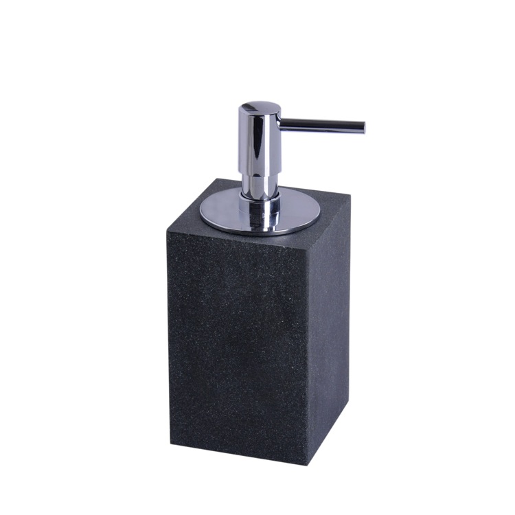 Soap Dispenser, Gedy OL80-14, Square Free Standing Soap Dispenser in Black Finish