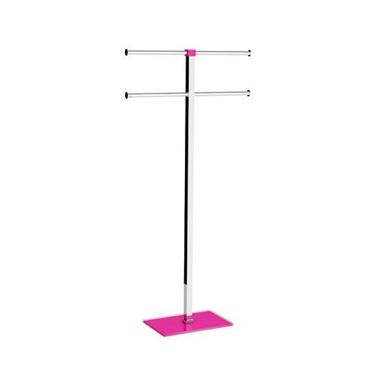 Gedy RA31-76 Towel Holder, Steel and Pink Resin