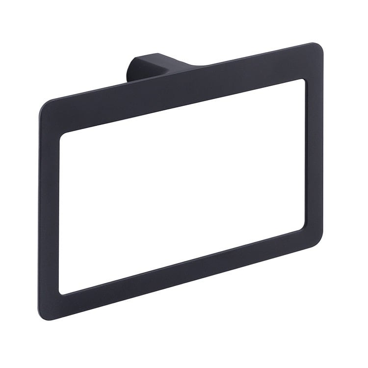 Gedy PI70-14 Modern Square Matte Black Towel Ring