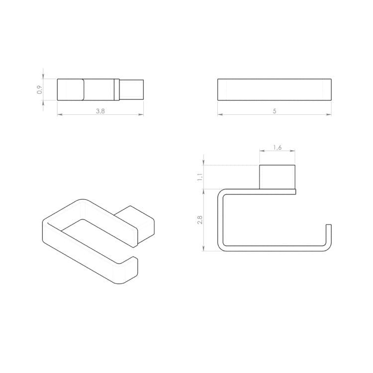 Gedy 3224-02-14 By Nameek's Outline Toilet Paper Holder, Matte Black,  Vertical - TheBathOutlet