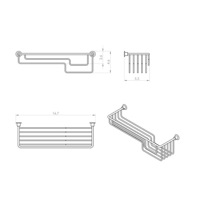 Gedy 5618 Wire Shower Basket