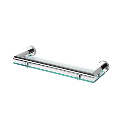 Geesa 6501-02-35 14 Inch Clear Glass Bathroom Shelf Holder