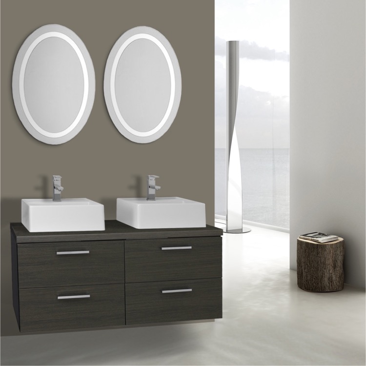 Iotti An2090 By Nameek S Aurora 45 Inch Grey Oak Bathroom Vanity