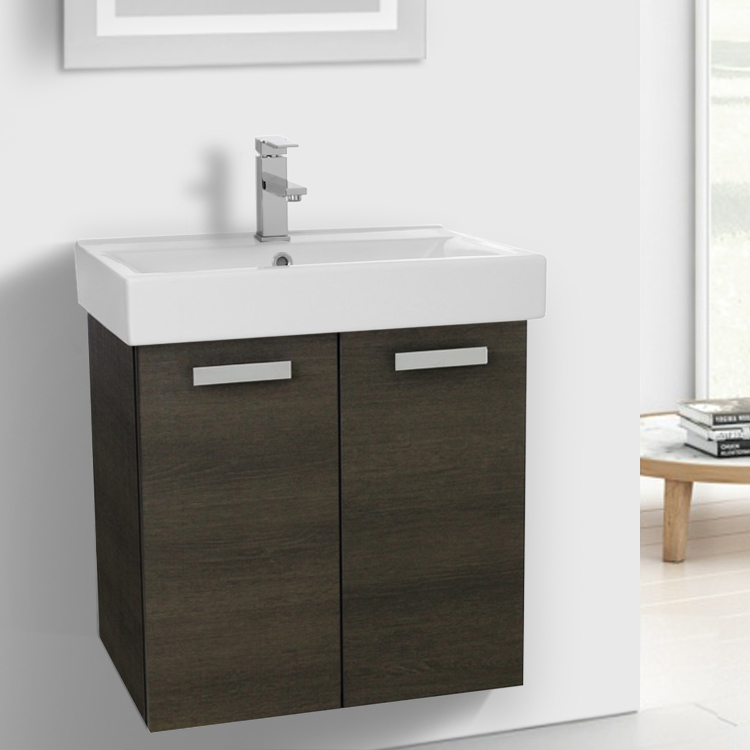 Acf C143 By Nameek S Cubical 24 Inch Grey Oak Wall Mount Bathroom