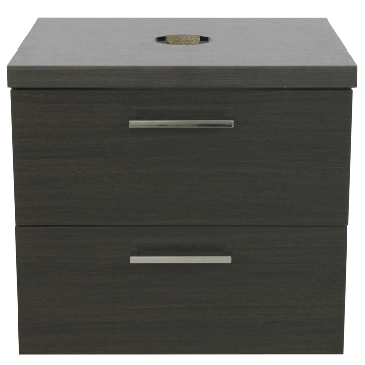Iotti An45 By Nameek S Aurora 22 Inch Grey Oak Vessel Sink Bathroom Vanity Wall Mounted Thebathoutlet