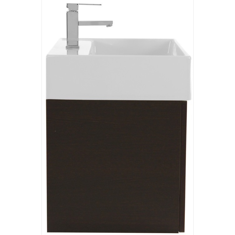 Wenge Wall Mounted Bathroom Vanity, What Is The Smallest Vanity Sink