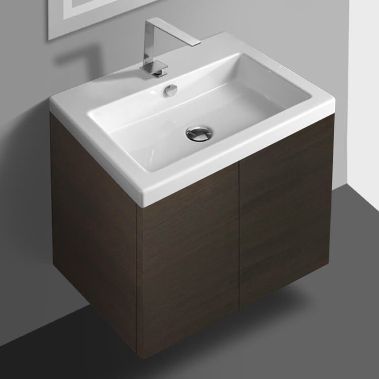 Modern Wall Mounted Bathroom Vanity, 23 Inch, Wenge Iotti SE01C-Wenge
