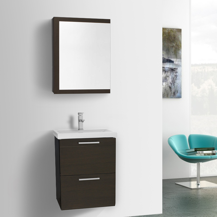 19 Inch Small Wenge Wall Mounted Bathroom Vanity With Ed Sink Bathroom Vanity Iotti Ln114 19 Inch Small Wenge Wall Mounted With Ed