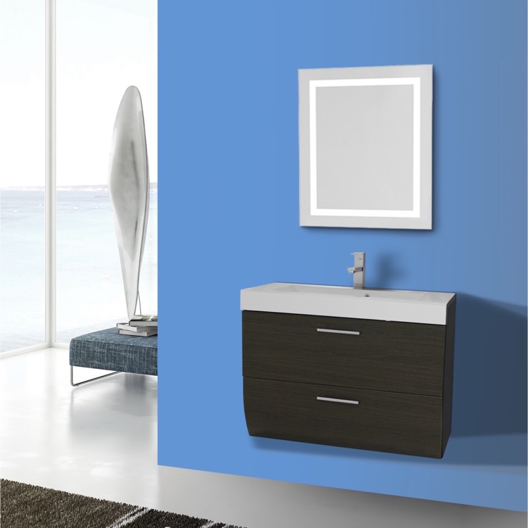 30 Inch Grey Oak Bathroom Vanity Wall Mounted Lighted Mirror Bathroom Vanity Iotti Nn243 30 Inch Grey Oak Wall Mounted