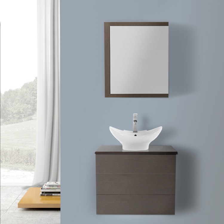 Iotti Tn455 By Nameek S Time 24 Inch Wenge Vessel Sink Bathroom Bathroom Vanity Iotti Tn455 24 Inch Wenge Vessel Sink Wall Mounted